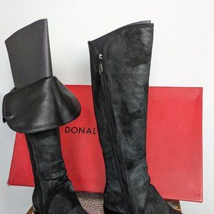 Donald J. Pliner Black Vintage Suede Nova Tall Boot, size 7